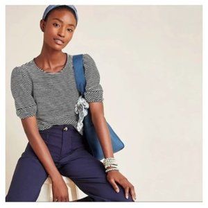 NWT-Dolan Left Coast x Anthropologie Santos Striped Puff Sleeve Top - XL